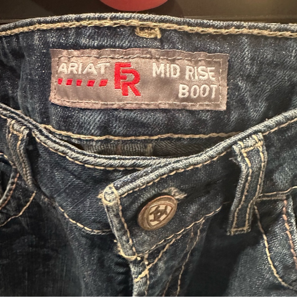 Ariat FR Dark Blue Boot Cut Jeans - Picture 5 of 6